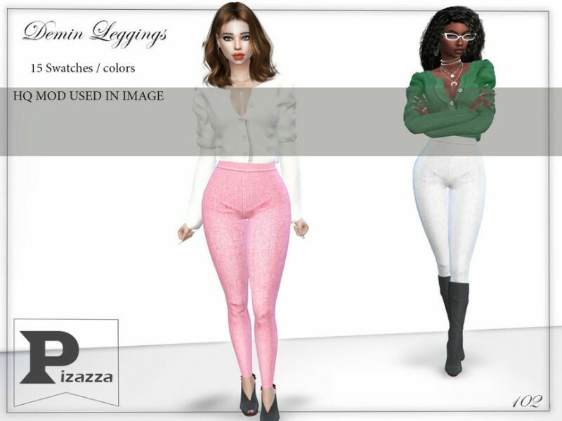 Demin Leggings By Pizazz 1 Demin Leggings By Pizazz Sims 4 CC