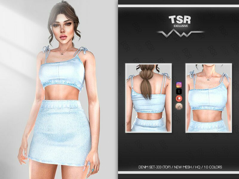 ‘Denim SET-333 (TOP) BD937 For / Everyday’ 1 ‘Denim SET-333 (TOP) BD937 For / Everyday’ Sims 4 CC
