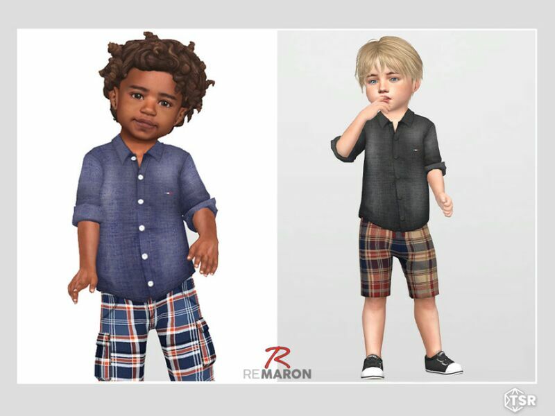 Denim Shirt 01 For Toddler By Remaron 2 sims 4 cc denim shirt 01 for toddler by remaron 2