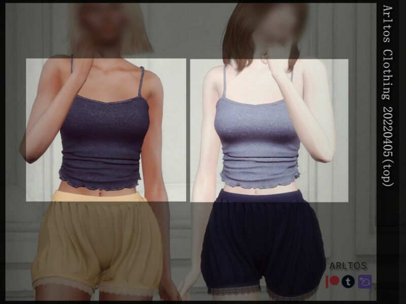 Denim TOP / 20220405 By Arltos 1 Denim TOP / 20220405 By Arltos Sims 4 CC