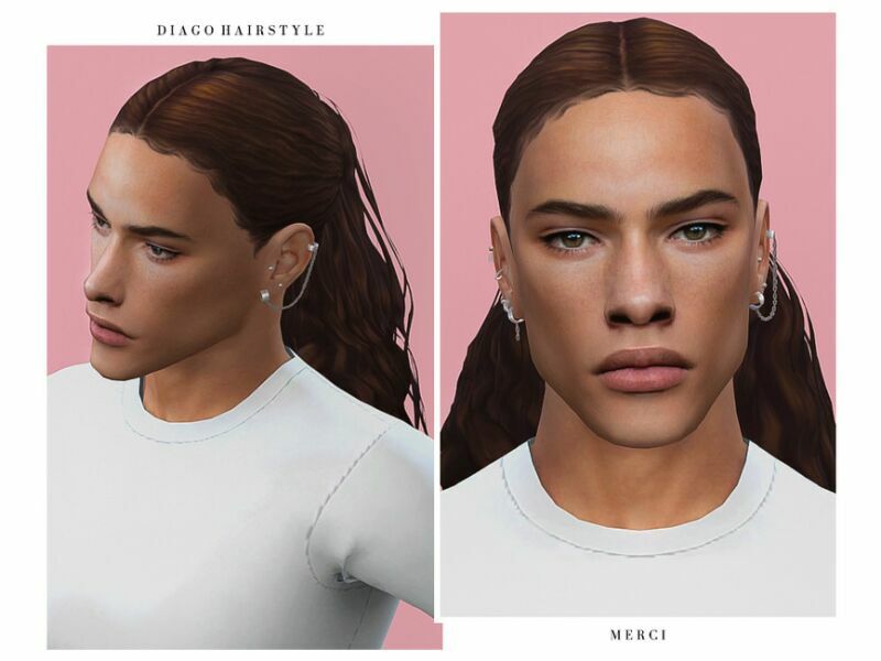 Diago Hairstyle By '-Merci- 1 Diago Hairstyle By ‘-Merci- Sims 4 CC