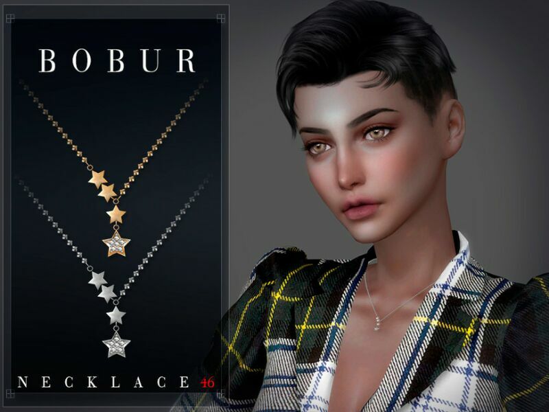 Diamond Pearl Star Necklace By Bobur3 1 Diamond Pearl Star Necklace By Bobur3 Sims 4 CC