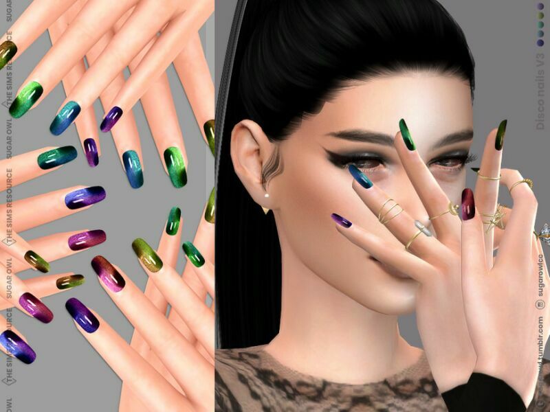 Disco Nails V3 1 Disco Nails V3 Sims 4 CC
