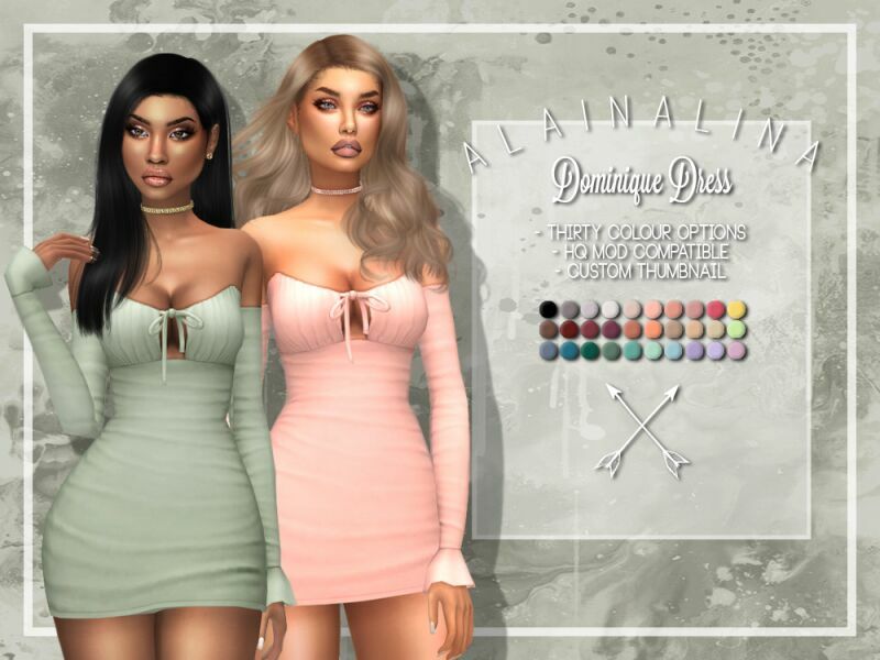 Dominique Dress By Alainalina 1 Dominique Dress By Alainalina Sims 4 CC