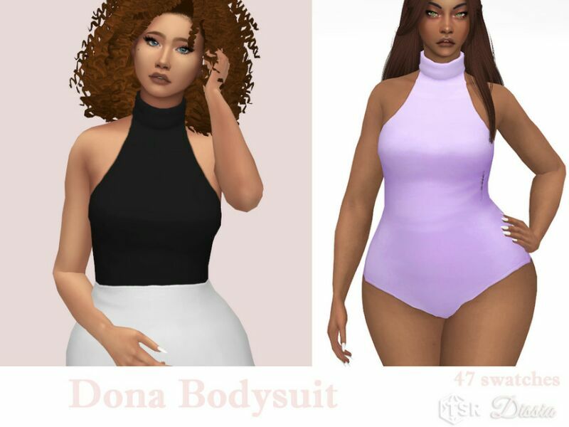 Dona Bodysuit (TOP) By Dissia 1 Dona Bodysuit (TOP) By Dissia Sims 4 CC