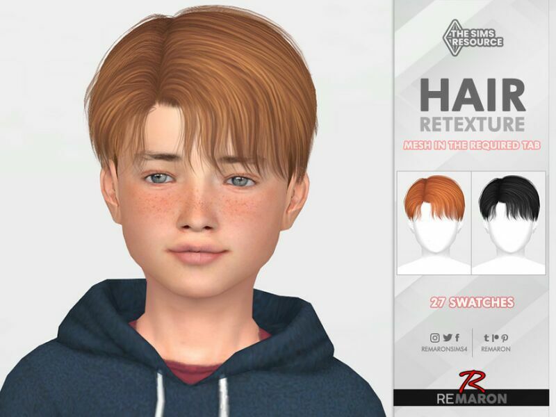 Doryeong Child Hair Retexture Mesh Needed By Remaron 1 Doryeong Child Hair Retexture Mesh Needed By Remaron Sims 4 CC