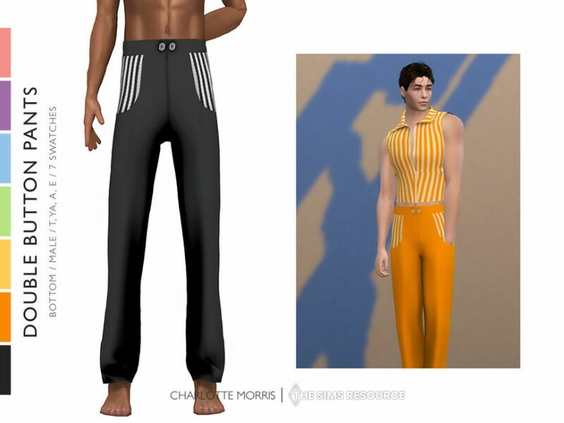 Double Button Pants 1 Double Button Pants Sims 4 CC