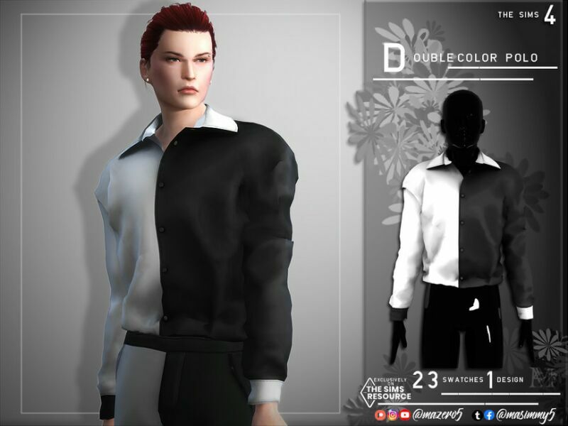 Double Color Polo By Mazero5 1 Double Color Polo By Mazero5 Sims 4 CC