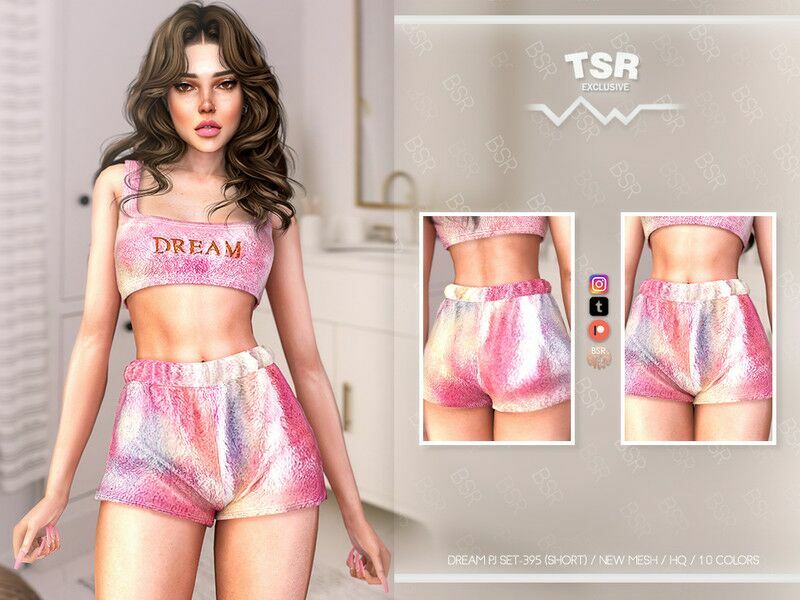 Dream PJ SET-395 (Short) BD1074 By Busra-Tr 1 Dream PJ SET-395 (Short) BD1074 By Busra-Tr Sims 4 CC