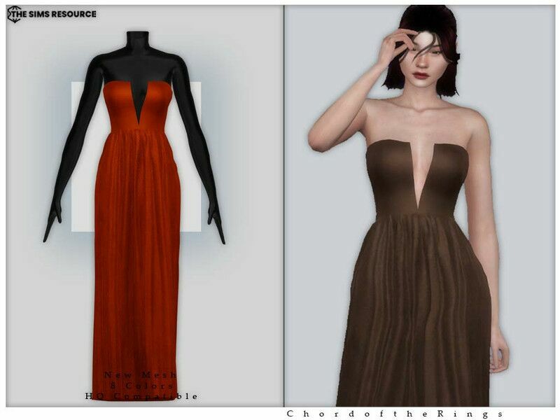 Dress NO.164 By Chordoftherings 1 Dress NO.164 By Chordoftherings Sims 4 CC