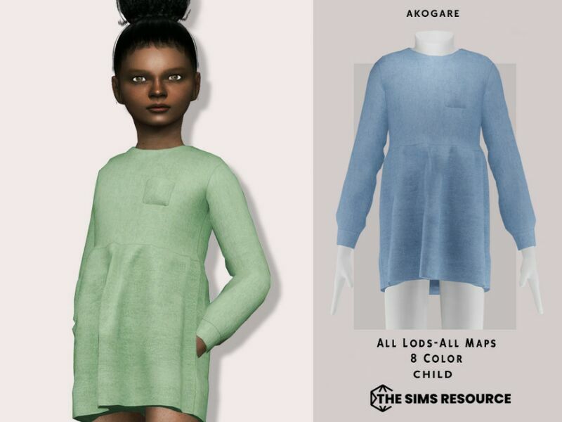 Dress NO.201 By _Akogare_ 1 Dress NO.201 By _Akogare_ Sims 4 CC