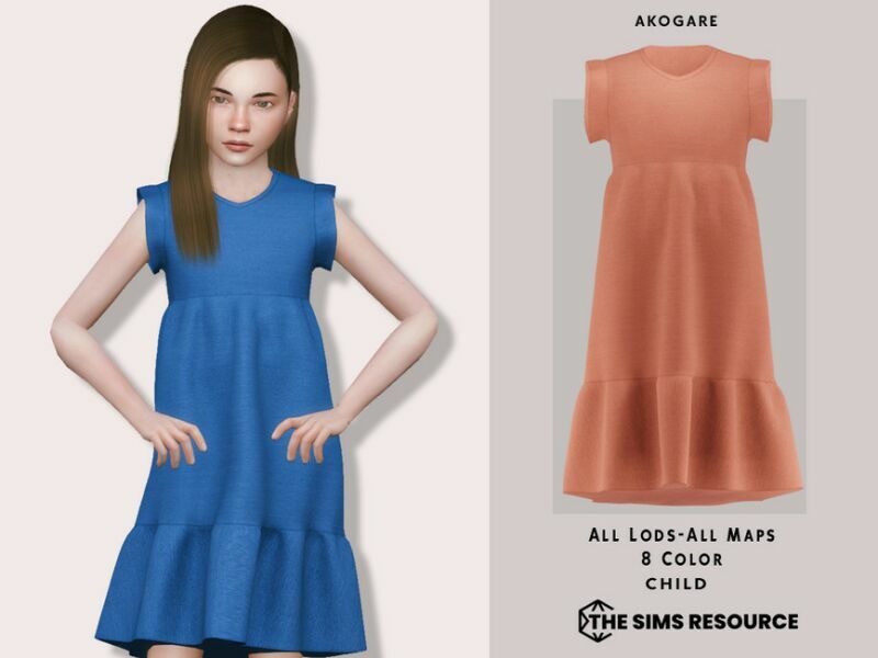 Dress NO.210 By _Akogare_ 1 Dress NO.210 By _Akogare_ Sims 4 CC
