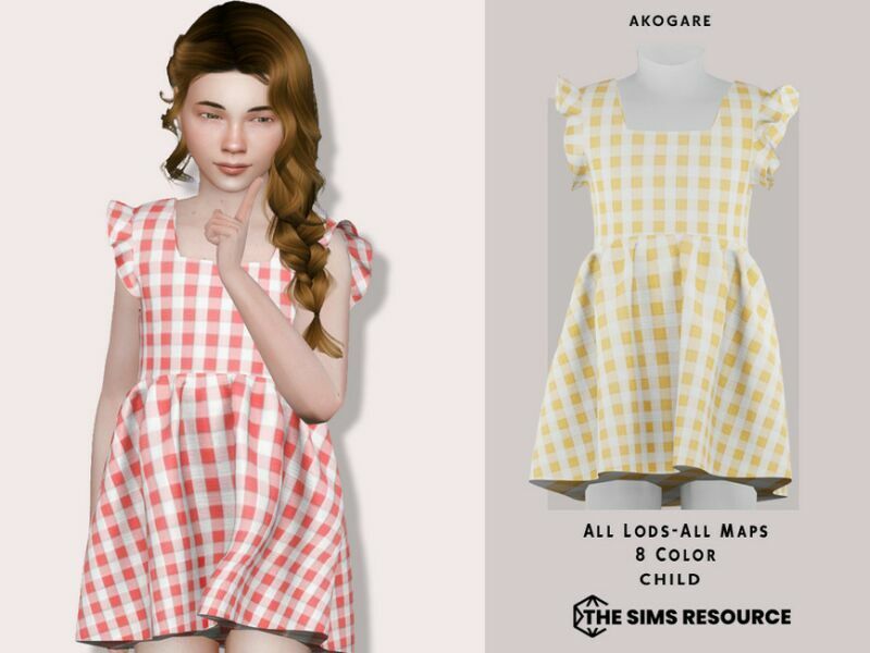 Dress NO.224 By _Akogare_ 1 Dress NO.224 By _Akogare_ Sims 4 CC