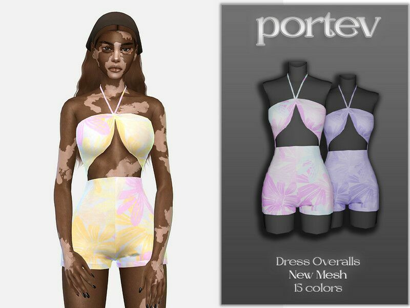 Dress Overalls By Portev 1 Dress Overalls By Portev Sims 4 CC
