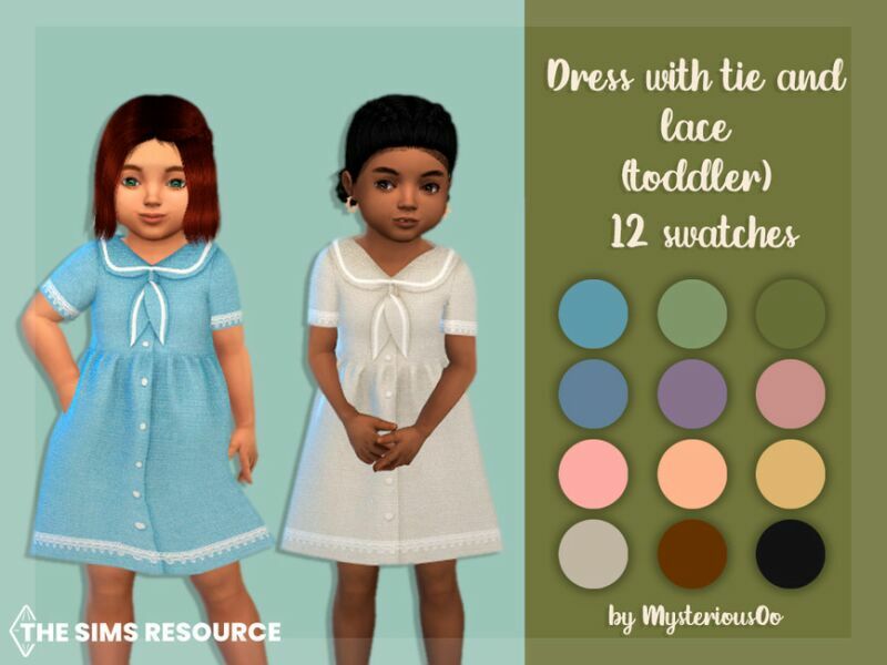 Dress With TIE SND Lace Toddler By Mysteriousoo 1 Dress With TIE SND Lace Toddler By Mysteriousoo Sims 4 CC