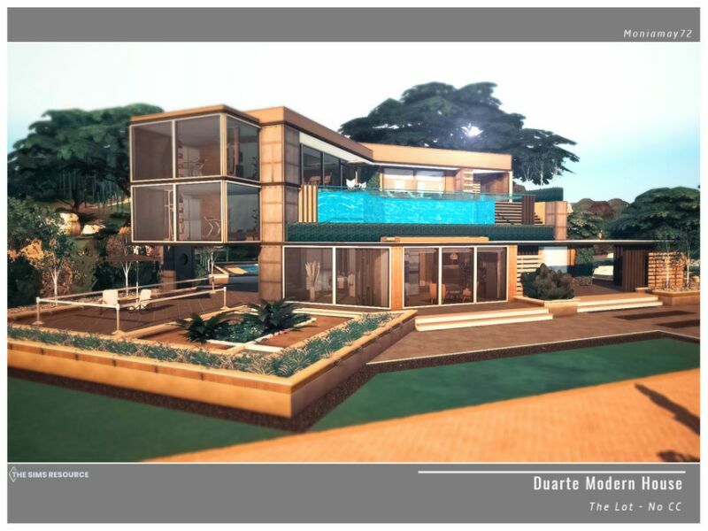 Duarte Modern House NO CC By Moniamay72 1 Duarte Modern House NO CC By Moniamay72 Sims 4 CC