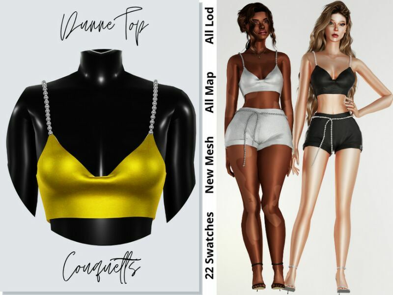 Dunne TOP By Couquett 1 Dunne TOP By Couquett Sims 4 CC