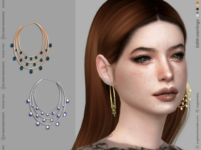 Edith Earrings 1 Edith Earrings Sims 4 CC