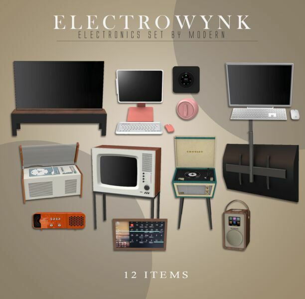 Electrowynk Electronics SET By Modern 1 Electrowynk Electronics SET By Modern Sims 4 CC