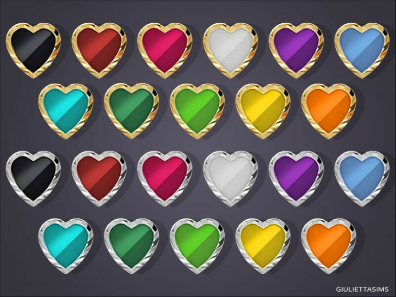 Enamel Heart Stud Earrings For Kids By Feyona 2 sims 4 cc enamel heart stud earrings for kids by feyona 2