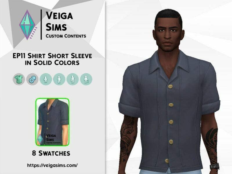 EP11 Shirt Short Sleeve In Solid Colors 2 sims 4 cc ep11 shirt short sleeve in solid colors 2