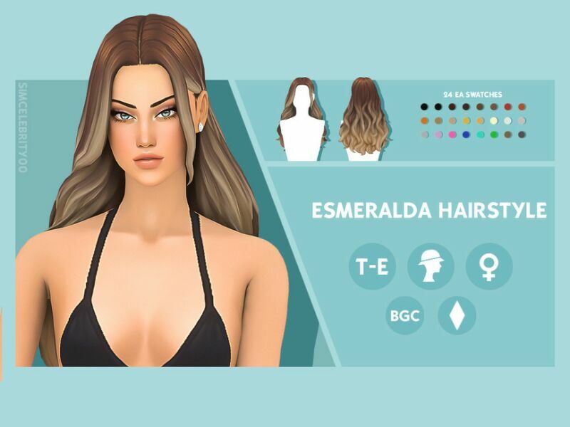 Esmeralda Hairatyle By Simcelebrity00 1 Esmeralda Hairatyle By Simcelebrity00 Sims 4 CC