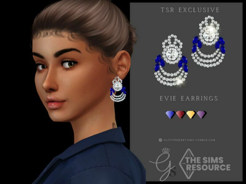Evie Earrings By Glitterberryfly 1 Evie Earrings By Glitterberryfly Sims 4 CC
