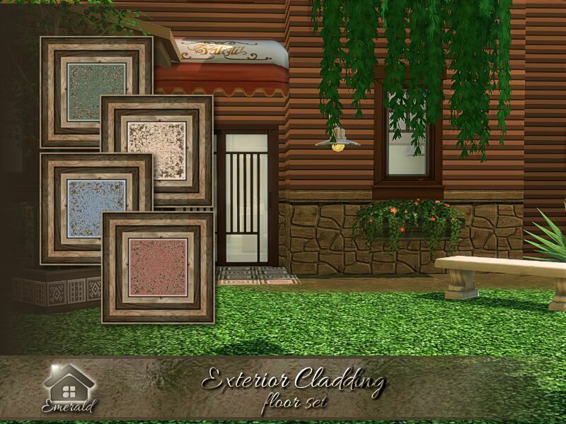 Exterior Cladding Floor SET By Emerald 1 Exterior Cladding Floor SET By Emerald Sims 4 CC