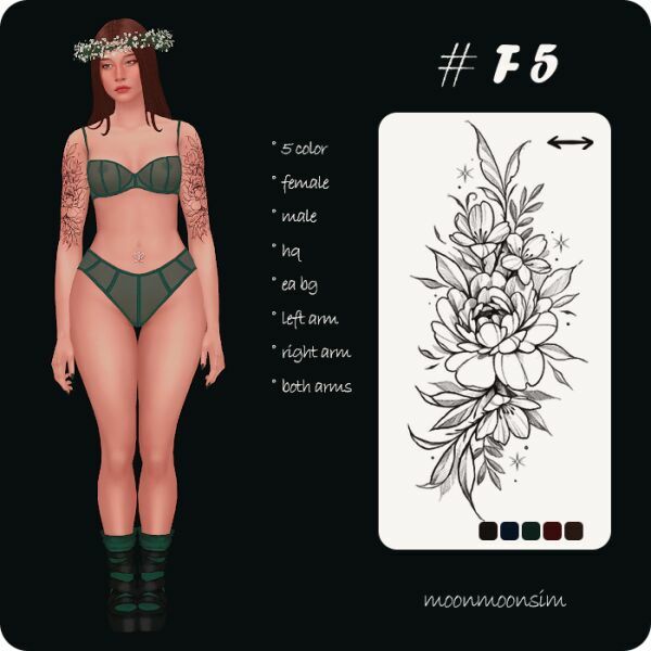#F5_Tattoo By Moonmoonsim 1 #F5_Tattoo By Moonmoonsim Sims 4 CC