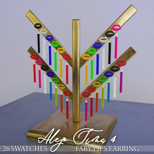 Faby Lips Earring 2 sims 4 cc faby lips earring 2