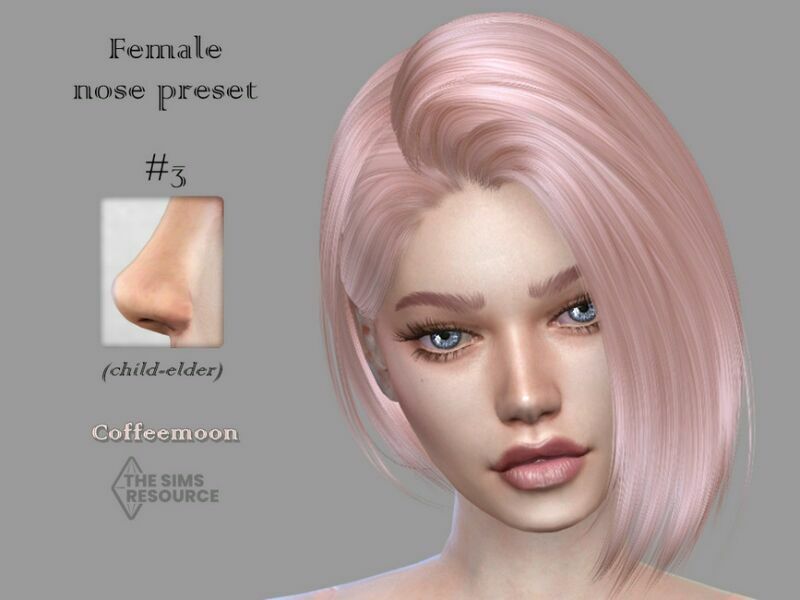 Female Nose Preset N3 By Coffeemoon 1 Female Nose Preset N3 By Coffeemoon Sims 4 CC