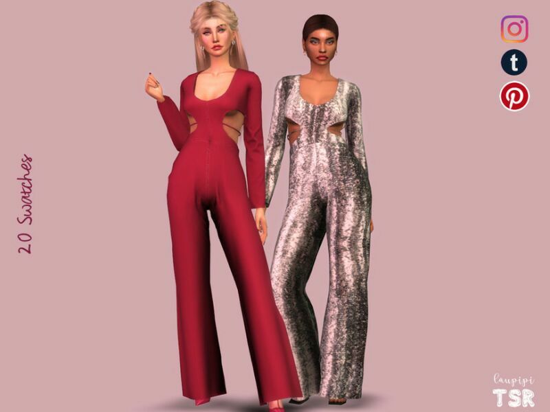 Festive Jumpsuit – JS445 By Laupipi 1 Festive Jumpsuit – JS445 By Laupipi Sims 4 CC