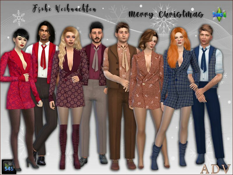 Festive Outfits For Couples 1 Festive Outfits For Couples Sims 4 CC