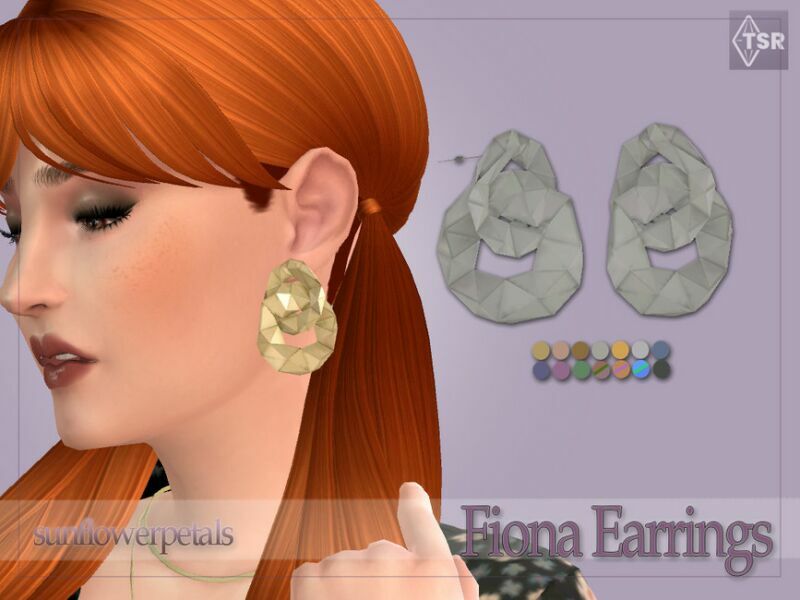 Fiona Earrings By Sunflowerpetalscc 1 Fiona Earrings By Sunflowerpetalscc Sims 4 CC