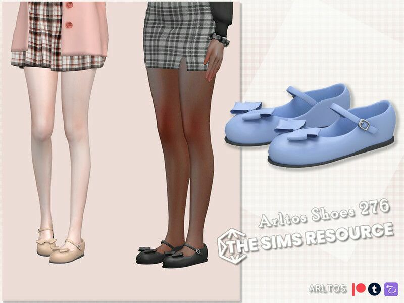 Flats With BOW By Arltos 1 Flats With BOW By Arltos Sims 4 CC