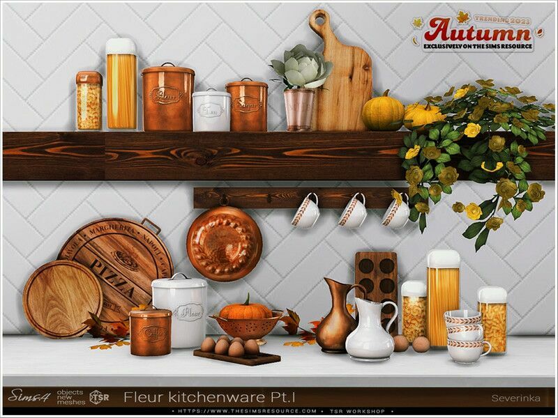 Fleur Kitchenware PT.I By Severinka_ 1 Fleur Kitchenware PT.I By Severinka_ Sims 4 CC