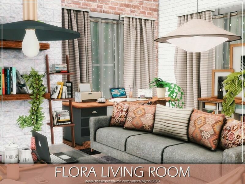 Flora Living Room By Mychqqq 6 sims 4 cc flora living room by mychqqq 3