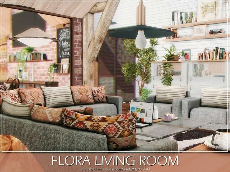 Flora Living Room By Mychqqq 4 sims 4 cc flora living room by mychqqq 5