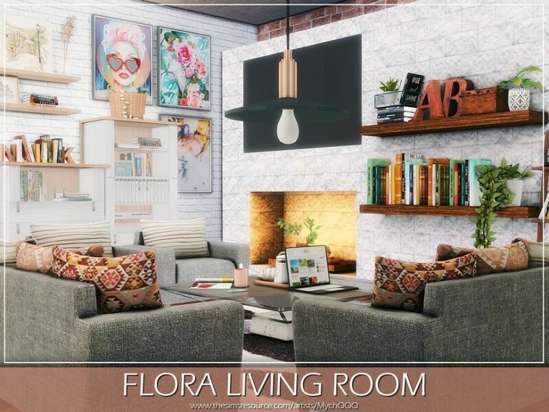 Flora Living Room By Mychqqq 3 sims 4 cc flora living room by mychqqq 6