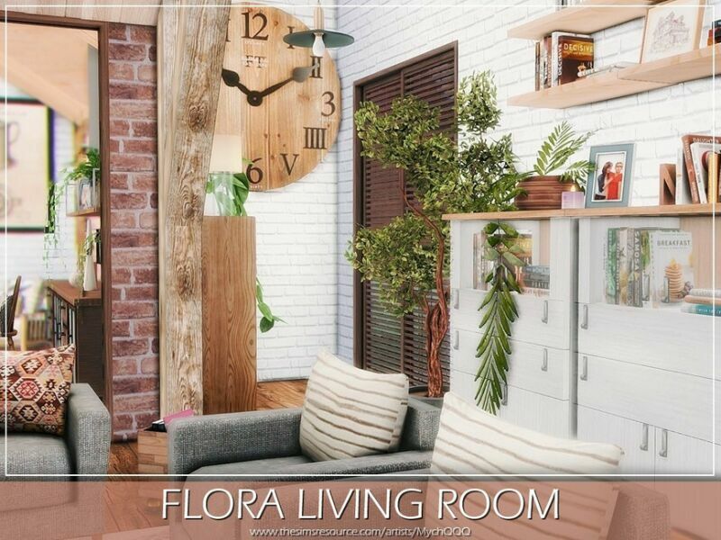 Flora Living Room By Mychqqq 2 sims 4 cc flora living room by mychqqq 7