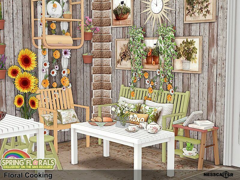 Floral Cooking By Nessca 1 Floral Cooking By Nessca Sims 4 CC