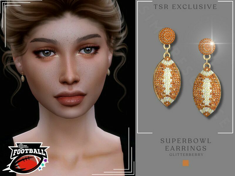 Football Earrings 1 Football Earrings Sims 4 CC
