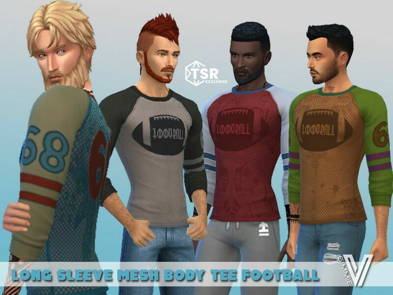 Football Long Sleeve Mesh TEE 1 Football Long Sleeve Mesh TEE Sims 4 CC