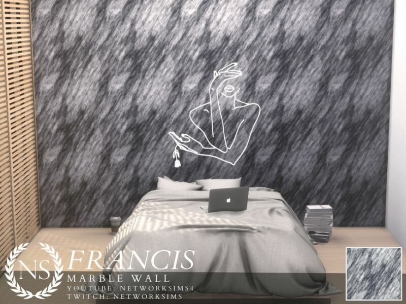 Francis Marble Wall By Networksims 1 Francis Marble Wall By Networksims Sims 4 CC