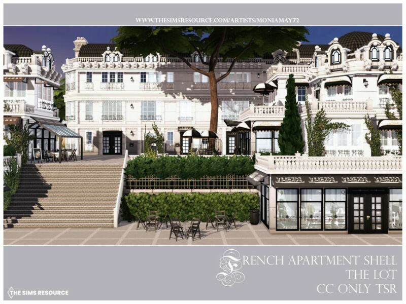 French Apartment Shell – The LOT By Moniamay72 1 French Apartment Shell – The LOT By Moniamay72 Sims 4 CC
