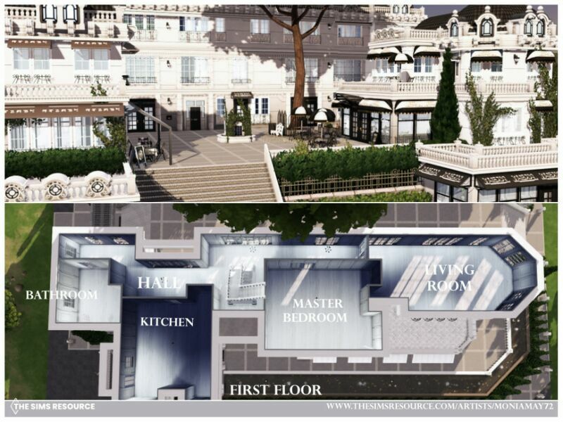 French Apartment Shell – The LOT By Moniamay72 2 sims 4 cc french apartment shell the lot by moniamay72 7