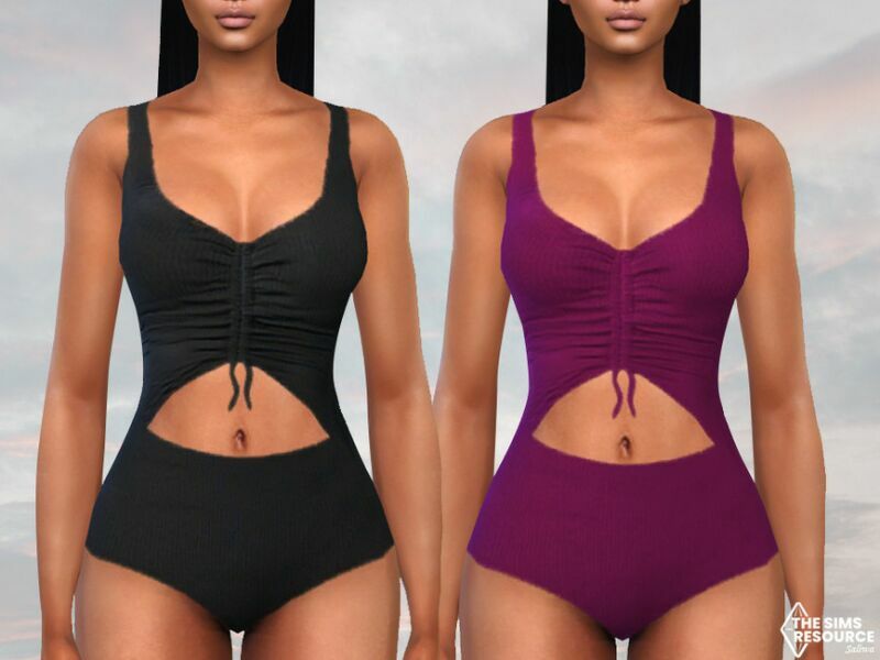 Front Smocked Swimsuits By Saliwa 1 Front Smocked Swimsuits By Saliwa Sims 4 CC