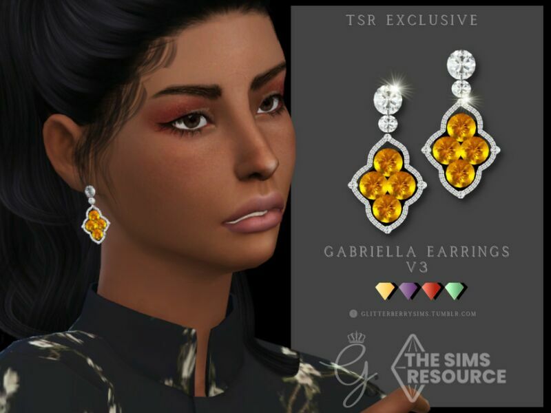 Gabriella Earrings V3 By Glitterberryfly 1 Gabriella Earrings V3 By Glitterberryfly Sims 4 CC