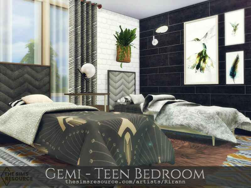 Gemi – Teen Bedroom – TSR CC Only By Rirann 4 sims 4 cc gemi teen bedroom tsr cc only by rirann 2