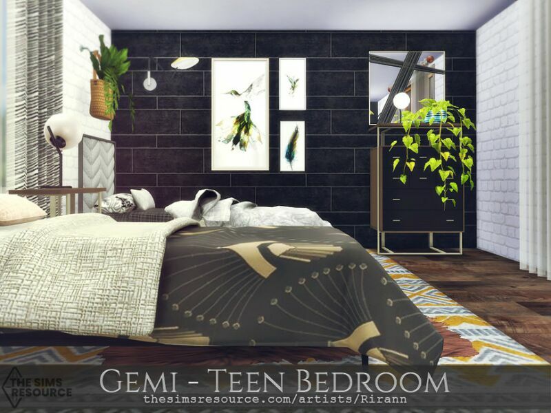 Gemi – Teen Bedroom – TSR CC Only By Rirann 2 sims 4 cc gemi teen bedroom tsr cc only by rirann 4